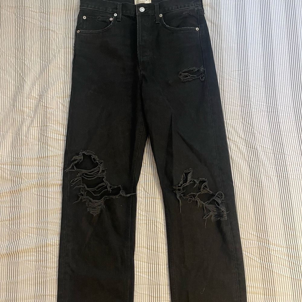 Agolde black distressed jeans like-new